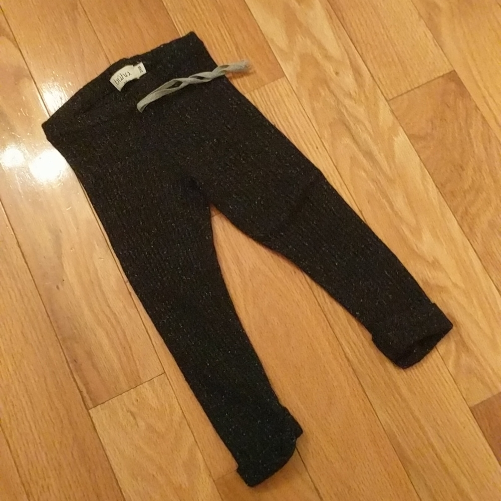 Buho black speckled ribbed leggings